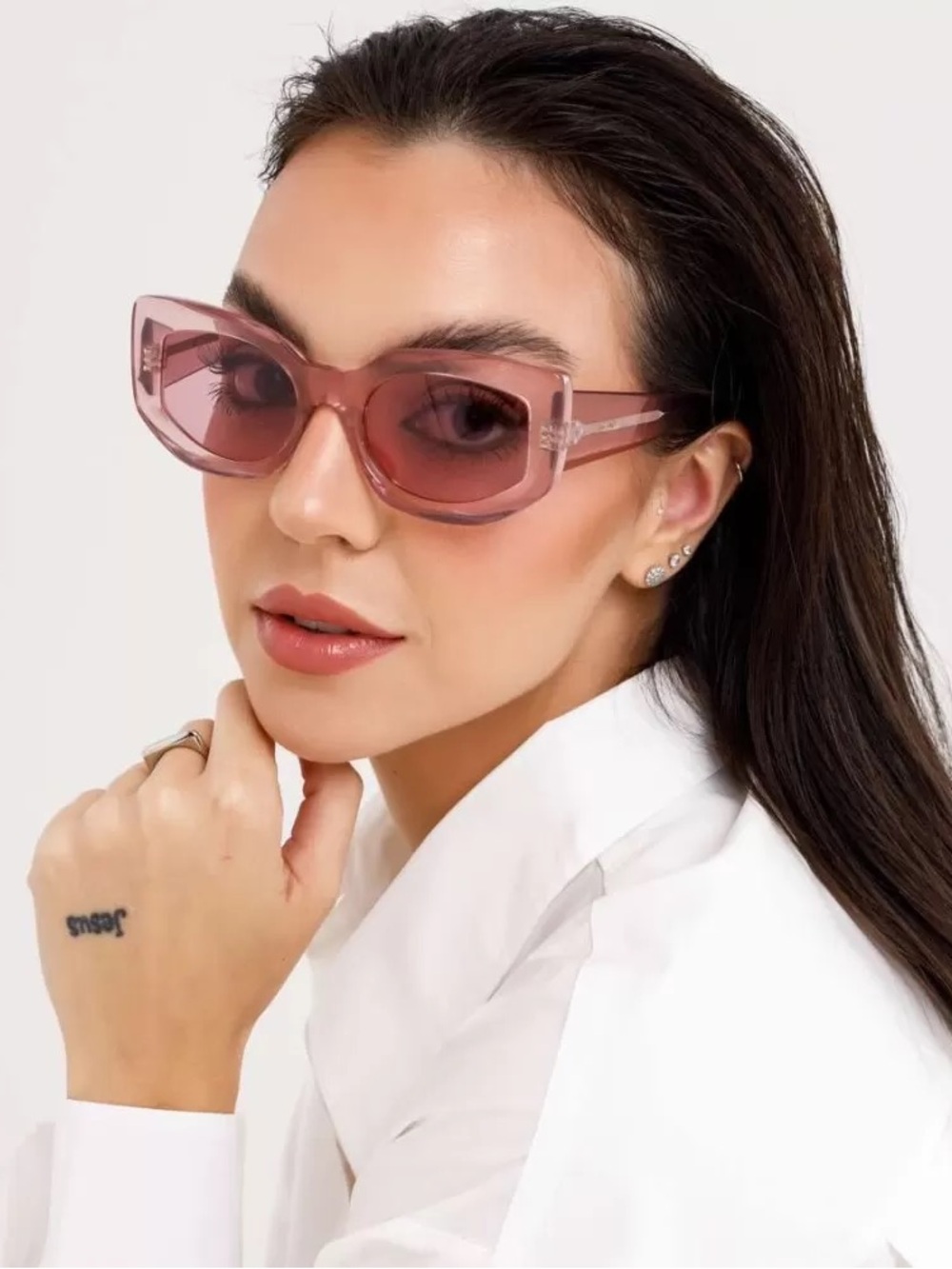 NWT Celine Translucent Pink 3 dot Cateye Sunglasses with case and box - Picture 4 of 13